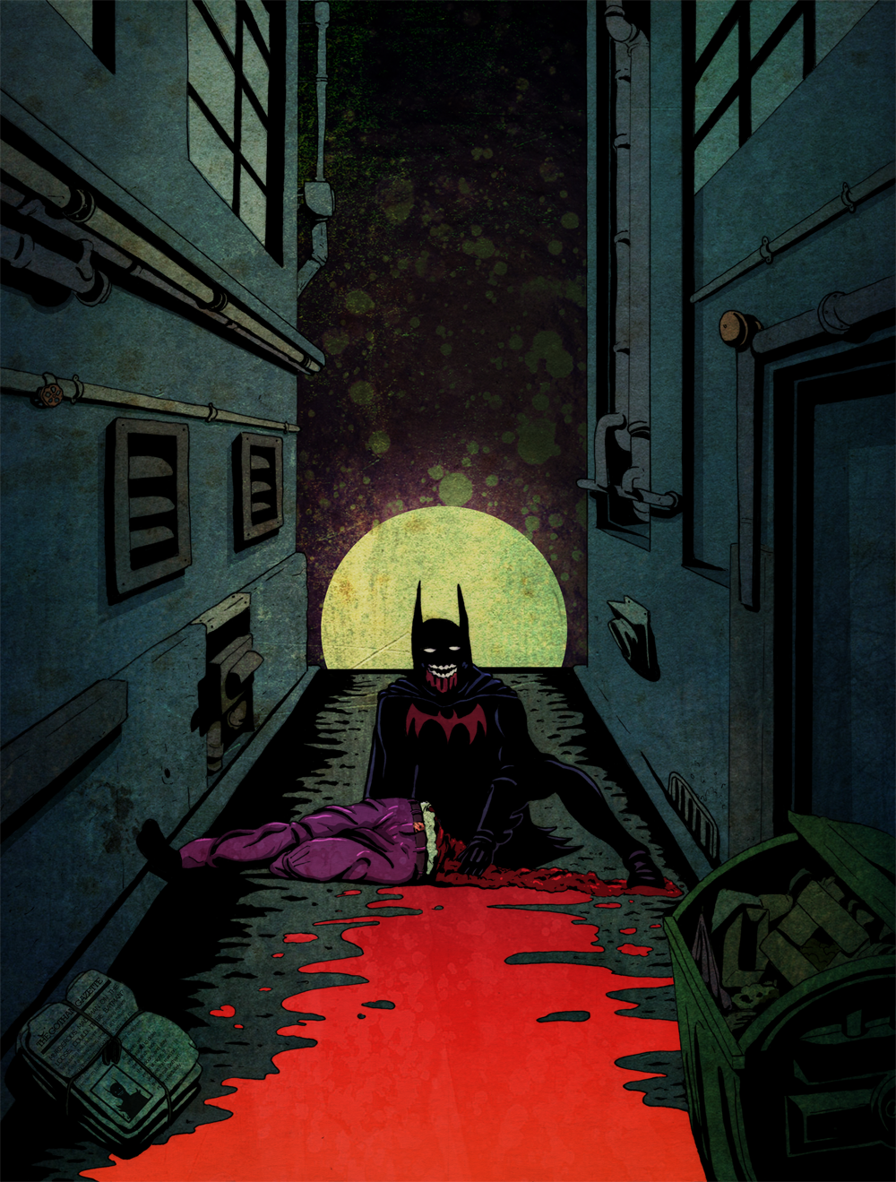 Batman Alley Print | Ink Aftertaste | The Artwork of Tyler Kelting